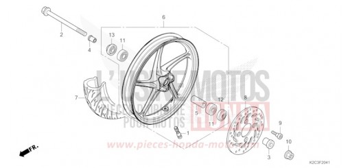 FRONT WHEEL (NSC110-E,ED,RU) NSC110M de 2021